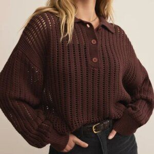 Looking Glass Polo Sweater-Sandalwood